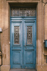 old wooden door in a stone wall