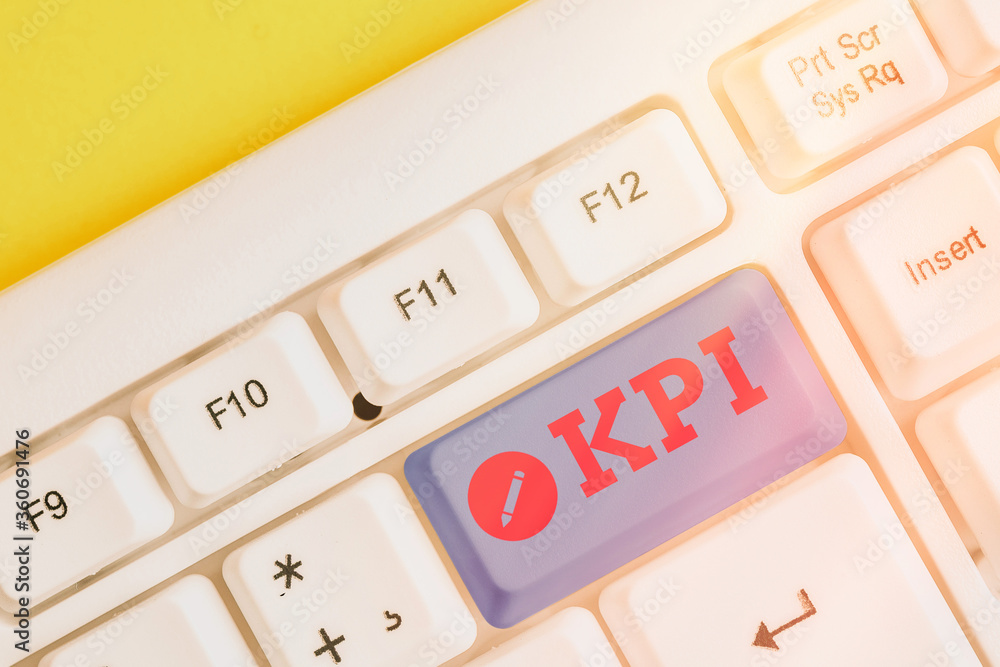 Poster conceptual hand writing showing kpi. concept meaning demonstrates how effectively company is achievi