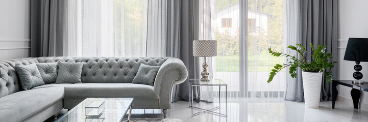 Glamour style living room, panorama