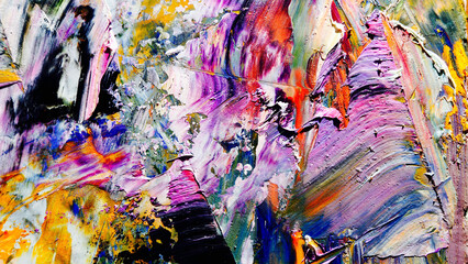 Colorful abstract background wallpaper. Modern motif visual art.  Mixtures of oil paint. Trendy...