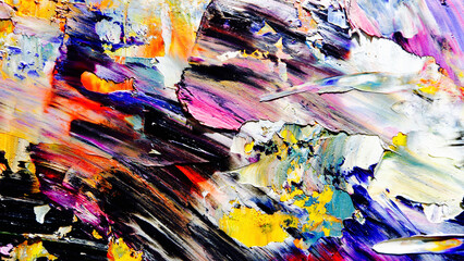 Colorful abstract background wallpaper. Modern motif visual art.  Mixtures of oil paint. Trendy...