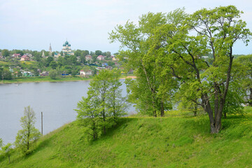 Fototapeta na wymiar Volga river in Tutayev. Yaroslavl Oblast, Russia.
