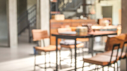 Blurred cafe with lighting bokeh background