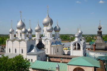 Fototapeta na wymiar Aerial view of Rostov Kremlin. Yaroslavl Oblast, Russia.