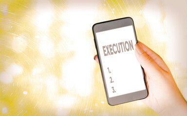 Handwriting text writing Execution. Conceptual photo it executes or imposes a program order or...