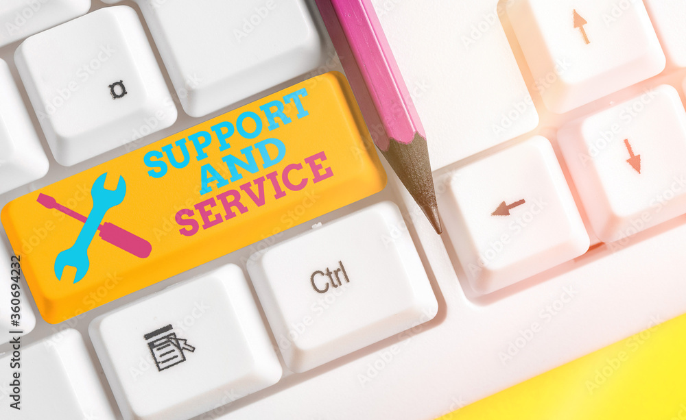 Poster text sign showing support and service. business photo text technical assistance customer service bus