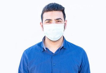 Arabic guy wearing mask for protection