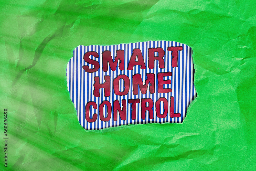 Poster conceptual hand writing showing smart home control. concept meaning internet of things technology of