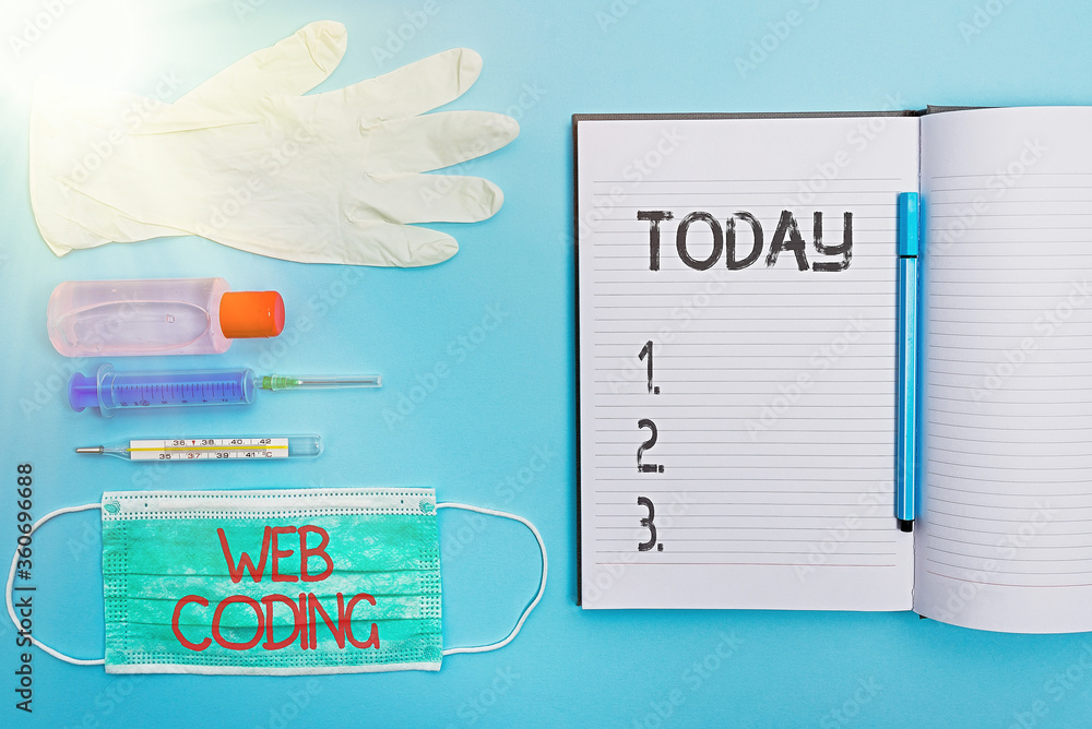 Poster handwriting text writing web coding. conceptual photo a system of symbols and rules used to represen