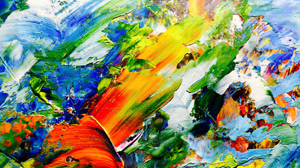Colorful abstract background wallpaper. Modern motif visual art.  Mixtures of oil paint. Trendy...