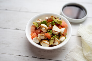 Avocado mozzarella tomato Basil salad