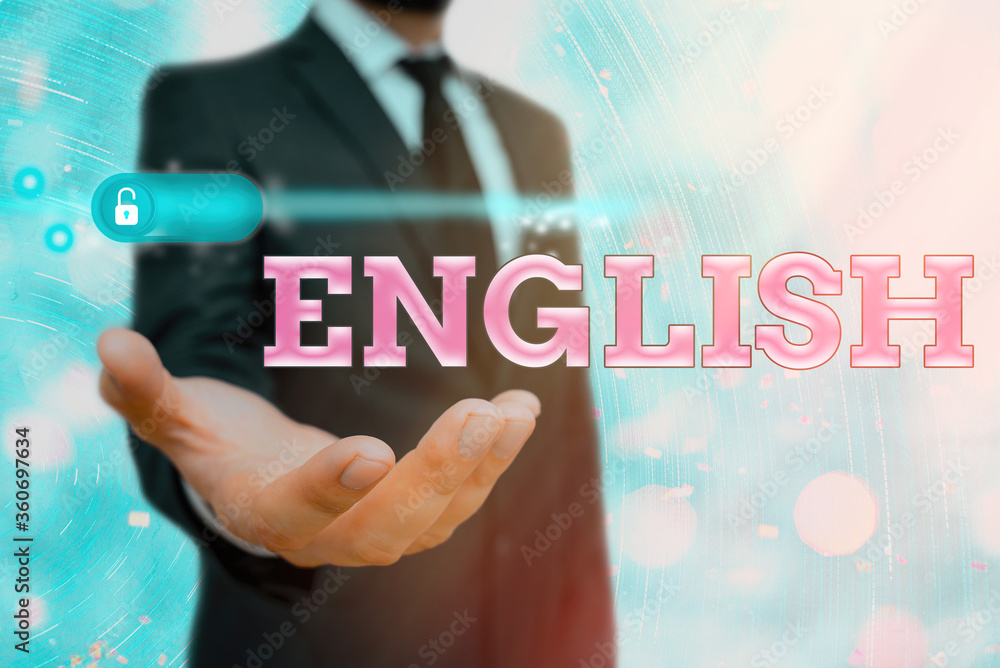 Poster text sign showing english. business photo text possible communication between countries the only com