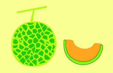 Hokkaido melon vector.