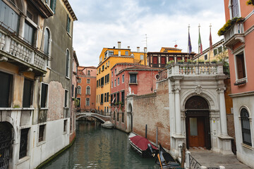 Venice canals, characteristic view of the island, daytime, horizontal orientation