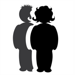 Vector silhouette of couple. Symbol of man and woman.