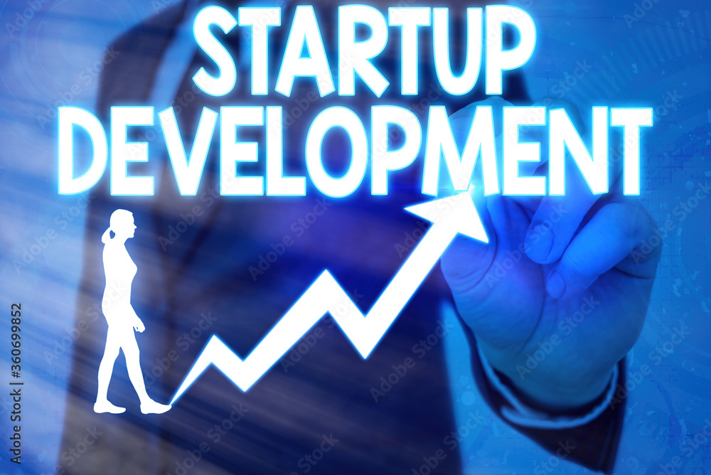 Poster handwriting text startup development. conceptual photo developing idea which signifying birth of the