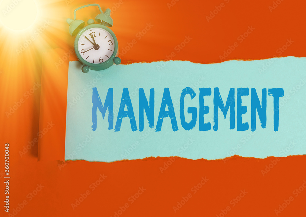 Poster text sign showing management. business photo text the authoritative act of directing or controlling 