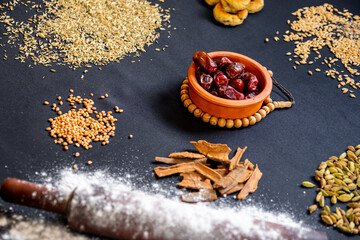 eid sweet ingredients together on one table