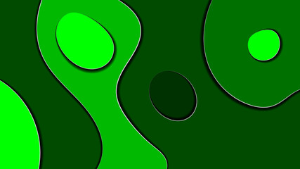 3D abstract Martian landscape in green style with pits and bulges