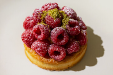 Raspberry tart on a plate