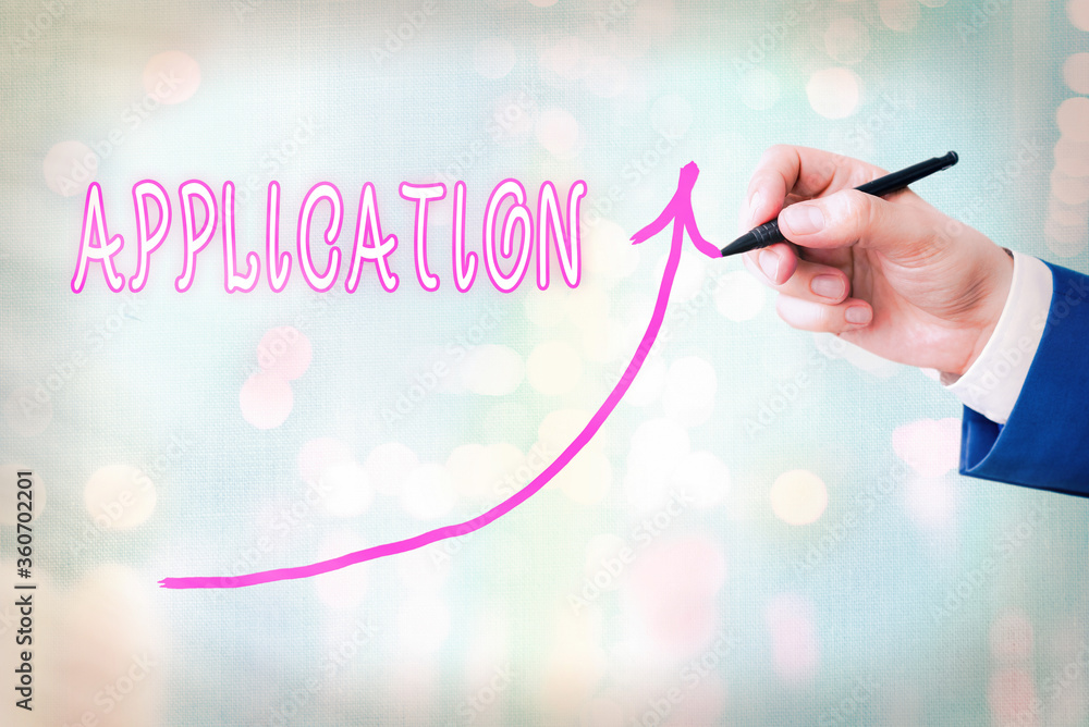 Poster writing note showing application. business concept for an order for something formal and usually wri