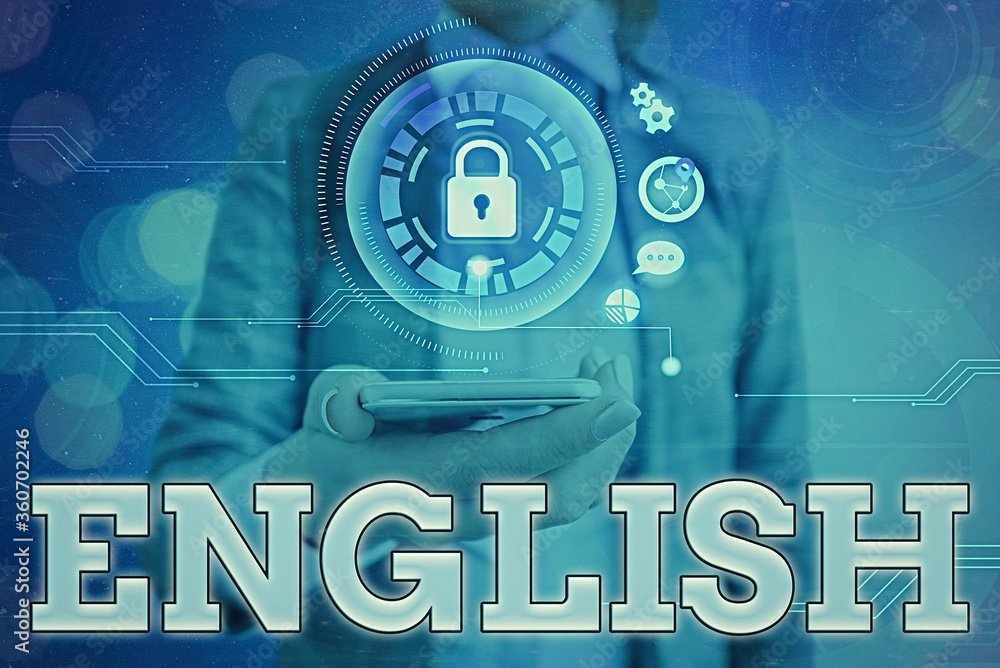 Poster text sign showing english. business photo showcasing possible communication between countries the on
