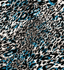 Seamless leopard pattern, animal print.