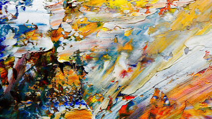 Colorful abstract background wallpaper. Modern motif visual art.  Mixtures of oil paint. Trendy...