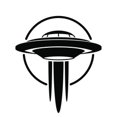 Abstract Danger Black Sign Ufo Alien Vector Ilustration Design