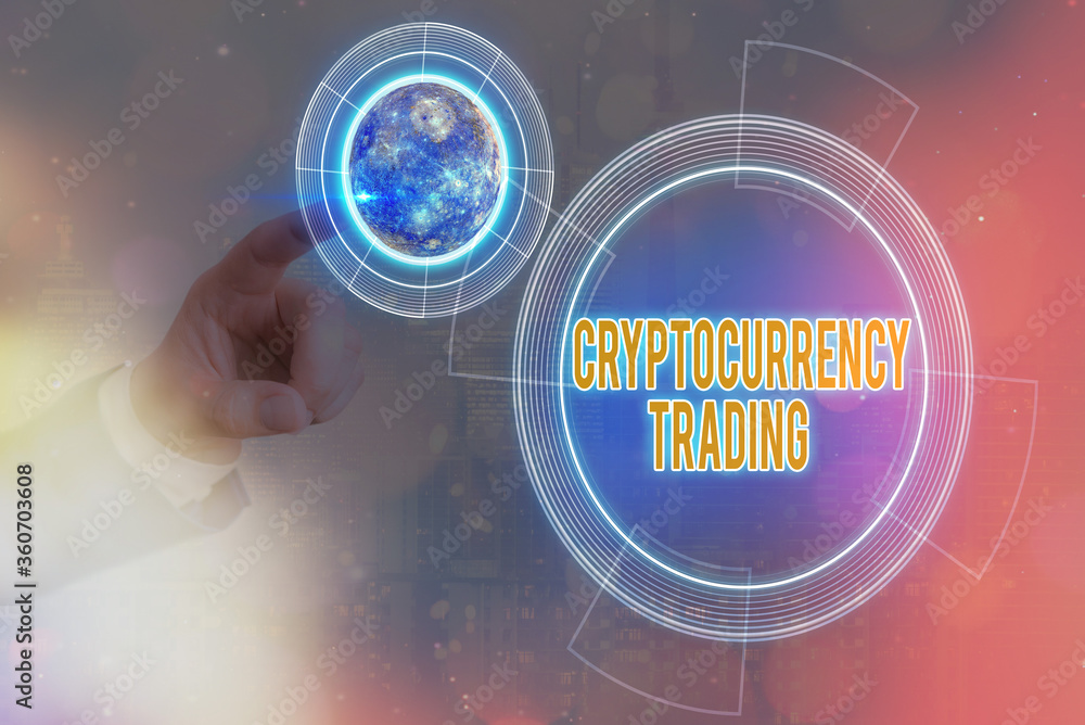 Aufkleber conceptual hand writing showing cryptocurrency trading. concept meaning act speculating on price mov