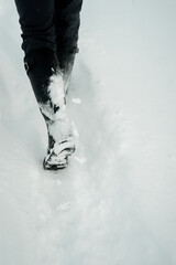 man walking on snow