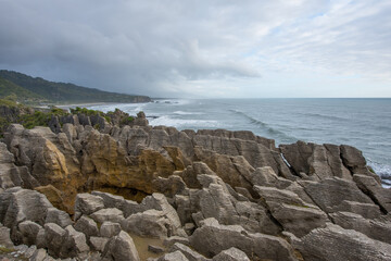 Pancake Rocks in Punakaiki Neuseeland / Pancake Rocks at Punakaik New Zealand
