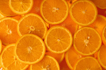 fresh orange slices background.