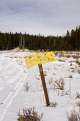 road sign in snow