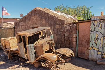 Chile – old, smashed truck.