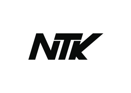 NTK logo, NTK, Text logo, Logo template.  Text logo concepts. Blue and Black Logo, Simple luxury logo, 