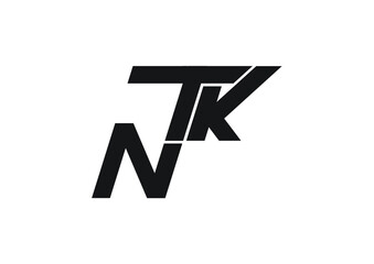 NTK logo, NTK, Text logo, Logo template.  Text logo concepts. Blue and Black Logo, Simple luxury logo, 