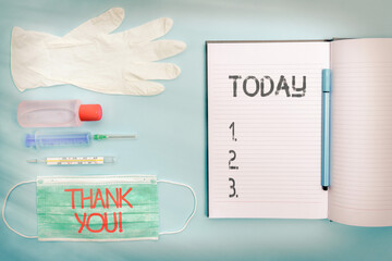 Handwriting text writing Thank You. Conceptual photo polite expression to acknowledge a gift,...