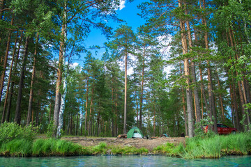 Obraz premium Camping kit for a rest with an overnight stay.