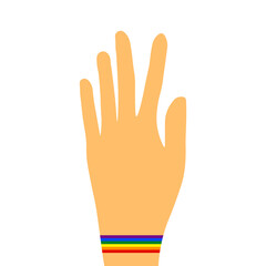 Pattern with LGBT icon. Flag LGBT, hand. Template design, vector illustration. Love wins. Logo rainbow symbols. Gay pride collection. Colorful Banner.
