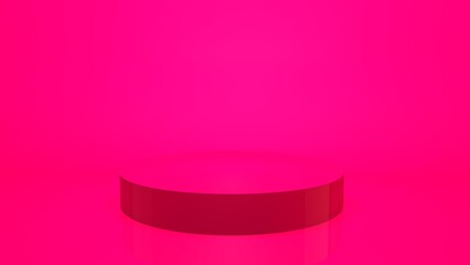 3D minimalist background for a design with geometric shapes. in pink colors. 3D rendering