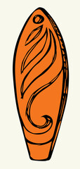 Big sea Surfboard. Vector drawing