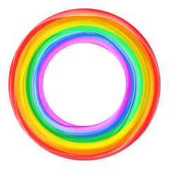 Obraz premium Flag LGBT icon, round frame. Template design, vector illustration. Love wins. LGBT logo symbol in rainbow colors. Gay pride collection.