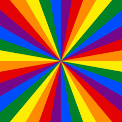 LGBT flag. Rainbow background. Abstract sunburst or sunbeams pattern for use in LGBTQI Pride Event, LGBT Pride Month, Gay Pride Symbol. Design graphic element is saved as a vector illustration. - 360709687