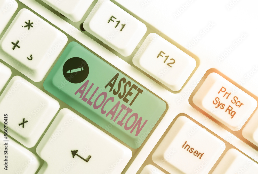 Poster conceptual hand writing showing asset allocation. concept meaning proportion and implementation stra
