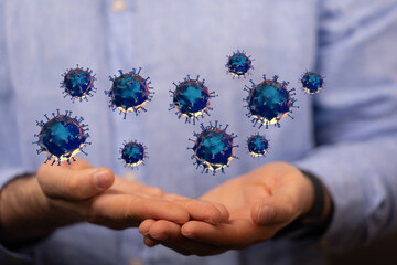 epidemic digital virus 3d protection.