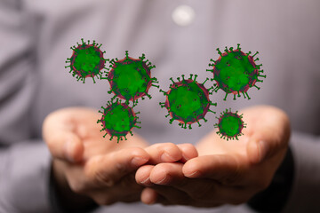 Virus Covid 19-NCP. nCoV denoted is single-stranded protection virus..