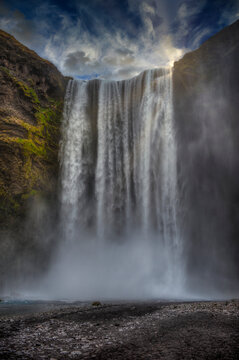 Skogafoss waterfall in southern Iceland near the town of Skogar. Iceland © Joan Vadell