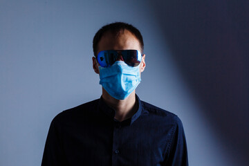 man in a protective mask, the H1N1 Virus