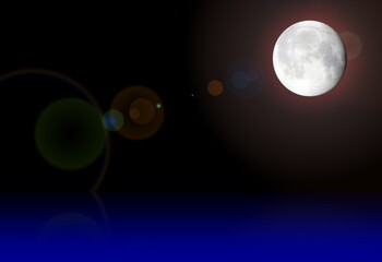 Luna piena illuminata con riflessi colorati di luce  © Franxuc